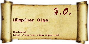 Hümpfner Olga névjegykártya